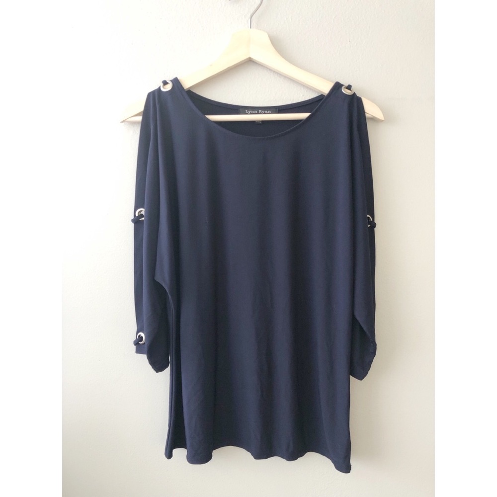 Navy blue blouse open sleeves ♥️
